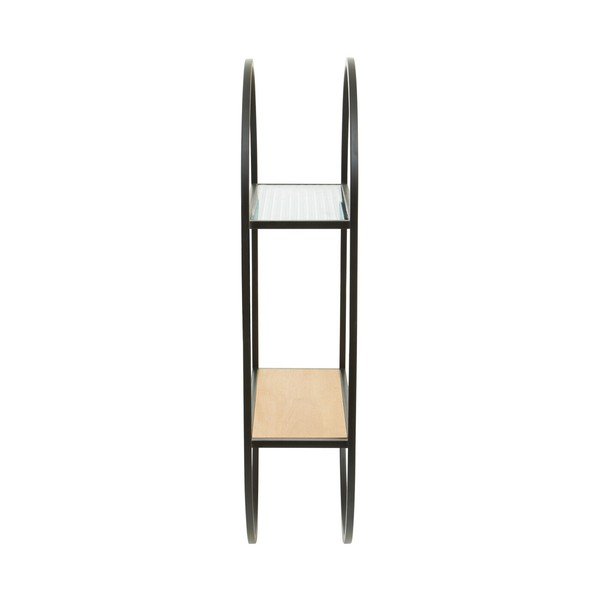 Mensola nera/di colore naturale in metallo con ripiani multipli 35 cm Mataram – Premier Housewares-image-4