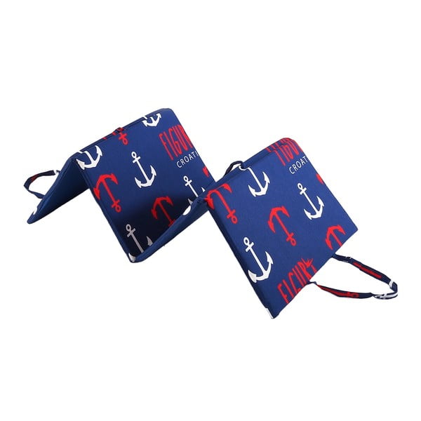 Cuscino per seduta da giardino rosso/blu per sedia a sdraio 49x137 cm   Anchors – B.E.S.