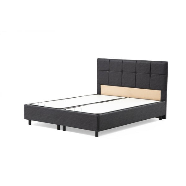 Letto singolo color antracite imbottito con spazio contenitivo con rete inclusa 120x200 cm Vitalia – Kalune Design