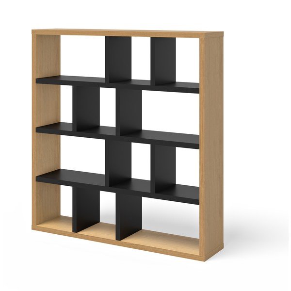Libreria in rovere decorato in nero e naturale 150x159 cm Berlin - TemaHome-image-2