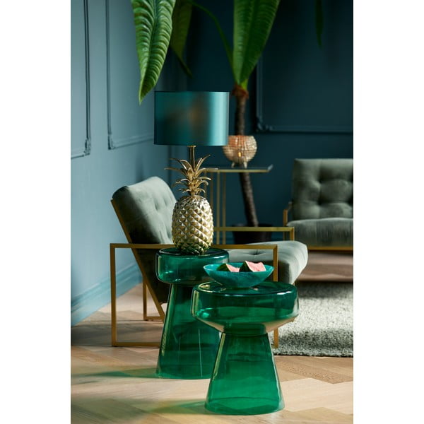 Tavolino rotondo in vetro ø 37 cm Dakwa - Light & Living-image-1