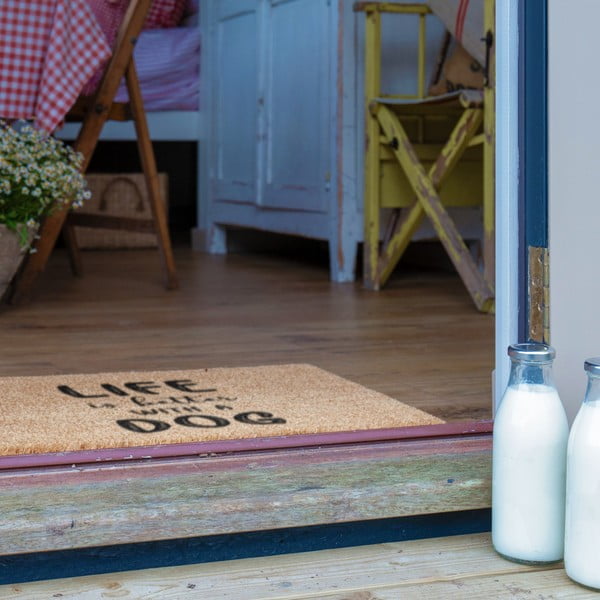 Zerbino in fibre di cocco 60x90 cm Life Is Better With a Dog – Artsy Doormats-image-4