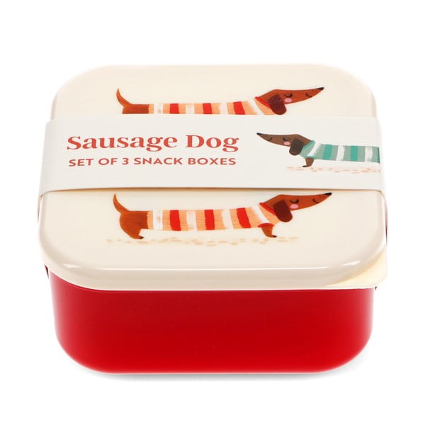 Portapranzo per bambini rossi/color crema 3 pz Sausage Dog – Rex London-image-2