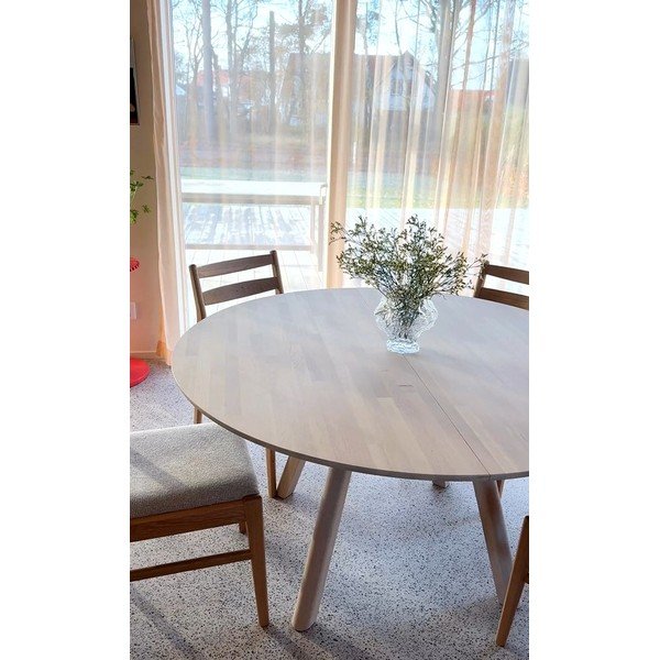 Tavolo da pranzo rotondo in rovere massiccio allungabile ø 140 cm Clapperton – Rowico-image-3