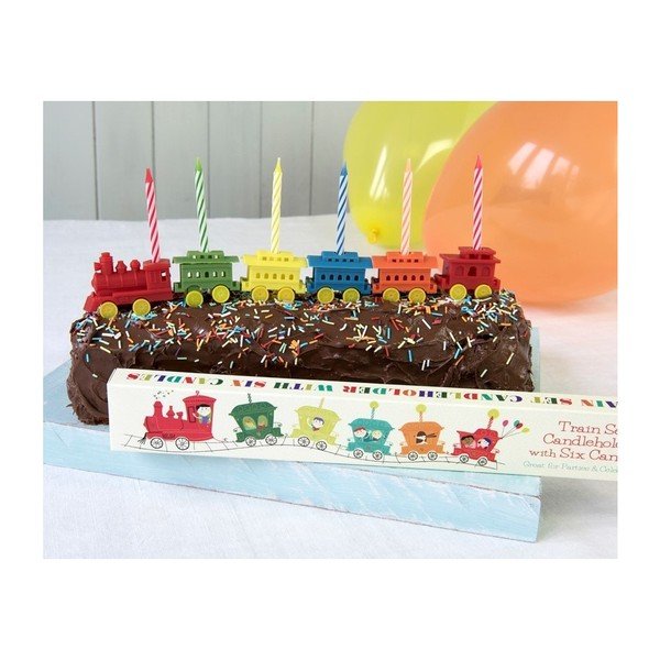 Set di 6 portacandele per torta Train Party Train - Rex London-image-2