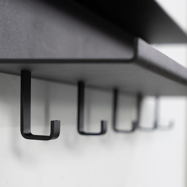 Attaccapanni da parete nero in metallo con scaffale 50 cm Easy – Spinder Design-image-3