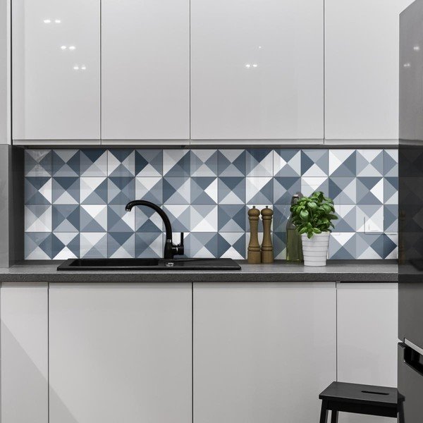 Set di 24 adesivi murali decorativi Azulejos Shades, 10 x 10 cm - Ambiance