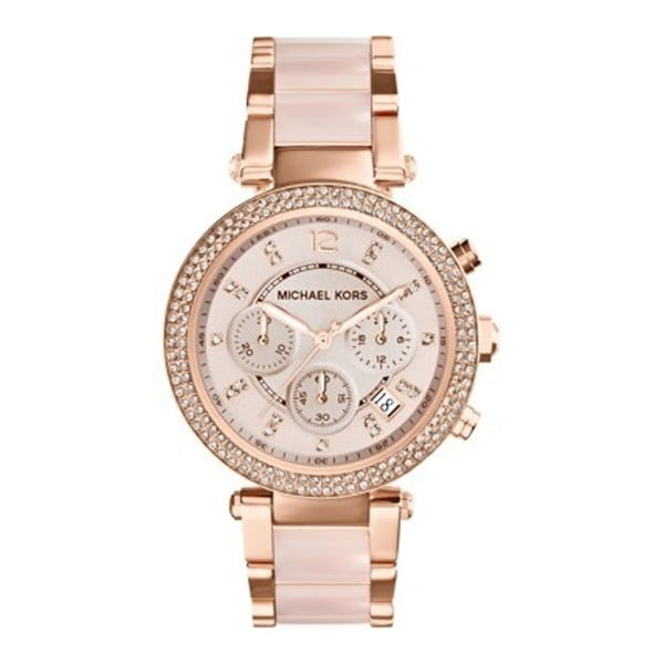 Dámské růžové hodinky s detaily v barvě růžového zlata Michael Kors Blush