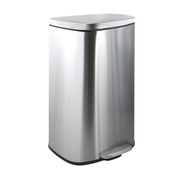 Cestino per la spazzatura color argento opaco in acciaio con pedale 50 l   Akira – Spirella