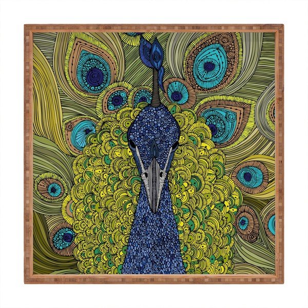 Vassoio decorativo in legno Peacock, 40 x 40 cm - Unknown