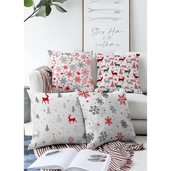 Federe decorative in set a tema natalizio 4 pz 43x43 cm Merry Christmas – Mila Home-image-2