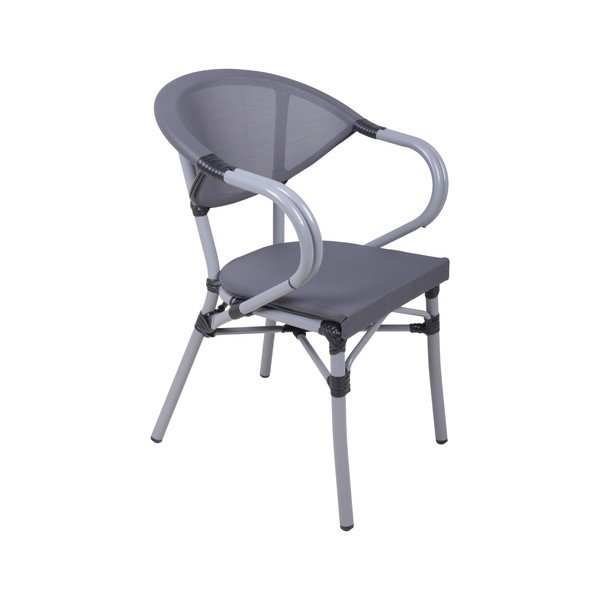 Sedia da esterno grigia in metallo Toskana – Garden Pleasure-image-1