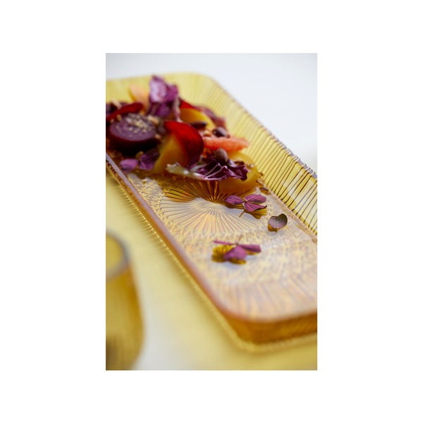 Piatto da portata in vetro arancione 14x38 cm Kusintha - Bitz-image-2