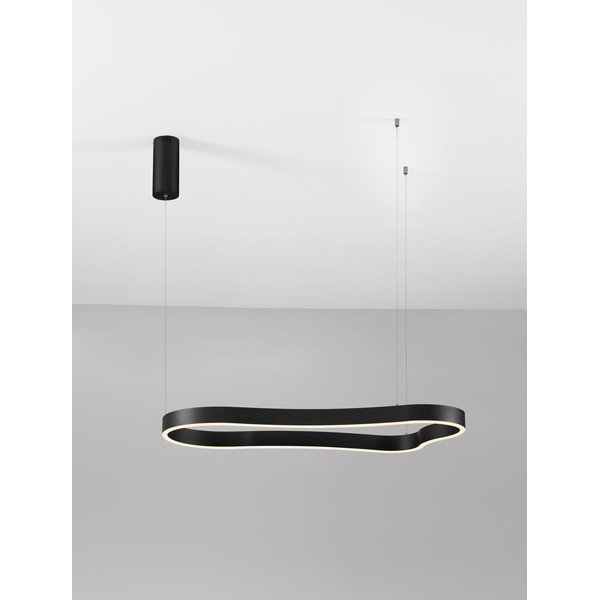 Lampadario LED nero opaco in alluminio con intensità regolabile Dussa – Nova Luce-image-4