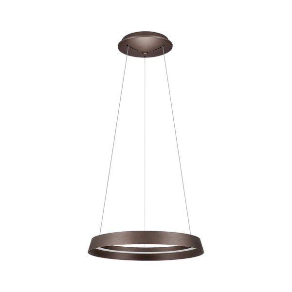 Lampadario LED marrone in alluminio con paralume in vetro acrilico con intensità regolabile ø 45 cm Ormi – Nova Luce