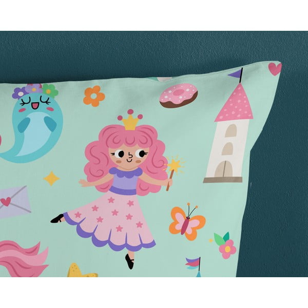 Set copripiumino e federa da bambini color menta in cotone per letto singolo 140x200 cm Fantastic – Good Morning-image-3