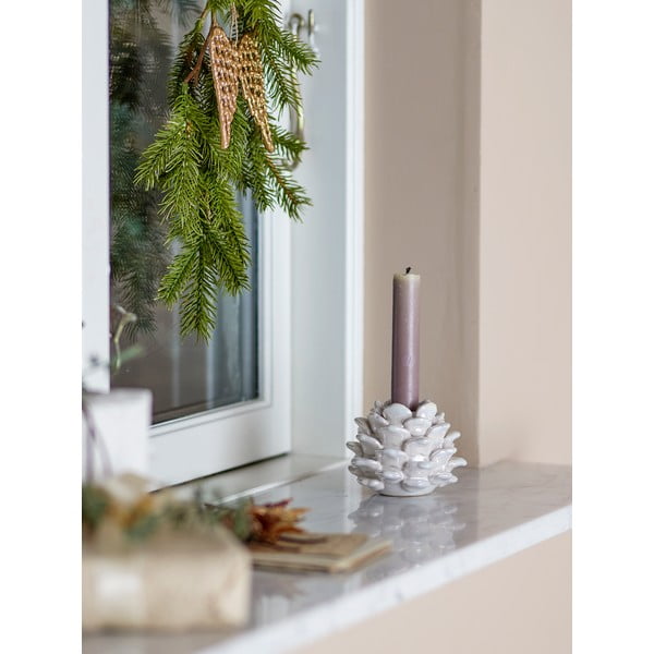 Portacandela in gres Pine – Bloomingville-image-1