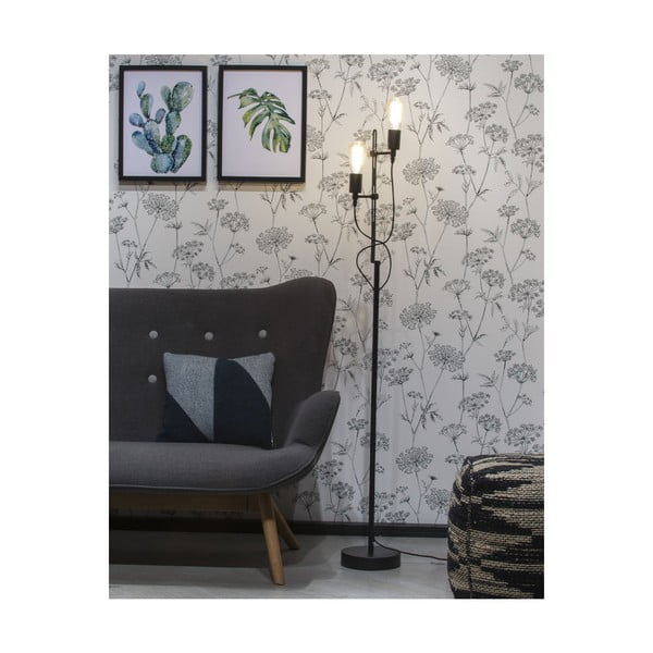 Lampada da terra nera con paralume in metallo (altezza 152 cm) Seattle - it's about RoMi-image-1