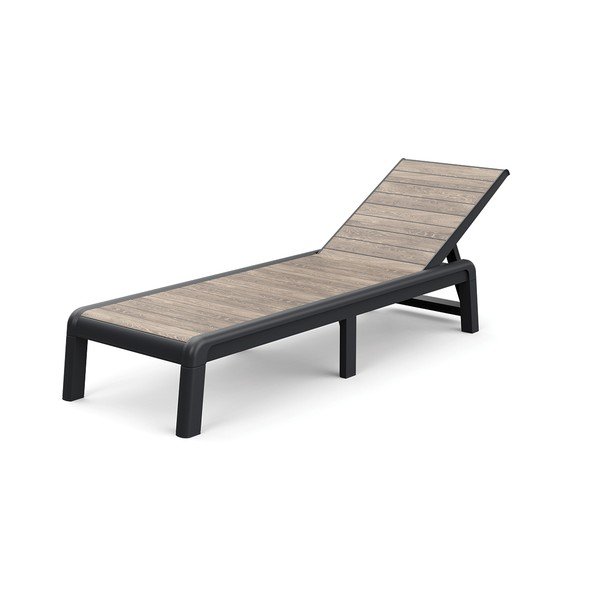 Sdraio da giardino marrone in plastica regolabile/pieghevole Deco Porto – Keter-image-2