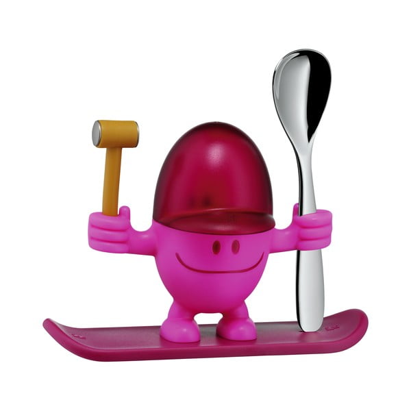 Cromargan® Mc Egg portauovo rosso e rosa con cucchiaio McEgg - WMF
