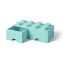 Scatola portaoggetti verde menta con due cassetti - LEGO®