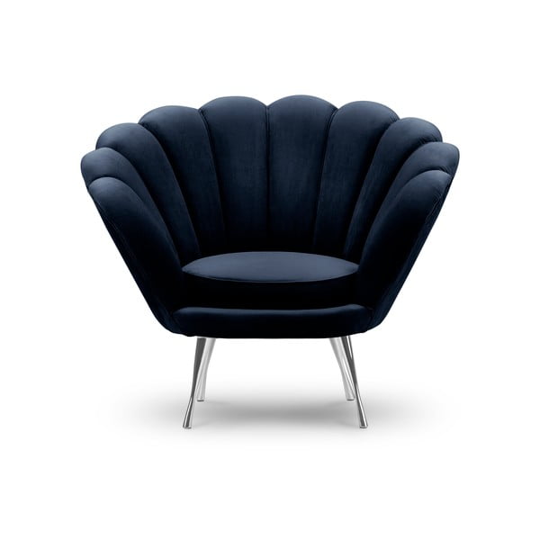 Poltrona in velluto blu scuro Varenne - Interieurs 86-image-3