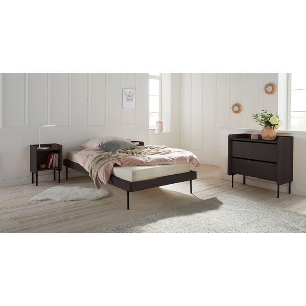 Cassettiera alta nera in rovere 80x82 cm Wrap - Bonami Selection-image-1