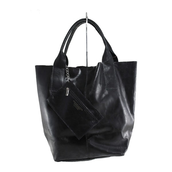 Borsa a mano in pelle nera Moe - Chicca Borse-image-1