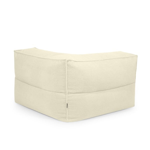 Puof a sacco color crema con rivestimento in bouclé Mass Corner 125 Right – SLOWDOWN-image-3
