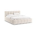 Letto matrimoniale imbottito color crema con contenitore con rete inclusa 180x200 cm Lupine – Micadoni 