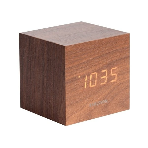 Sveglia in legno Mini Cube, 8 x 8 cm - Karlsson