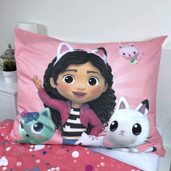 Biancheria da letto per bambini in cotone per letto singolo 140x200 cm Gabby's Dollhouse - Jerry Fabrics-image-3