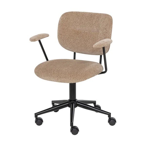 Sedia da ufficio beige imbottito Brint – WOOOD-image-3