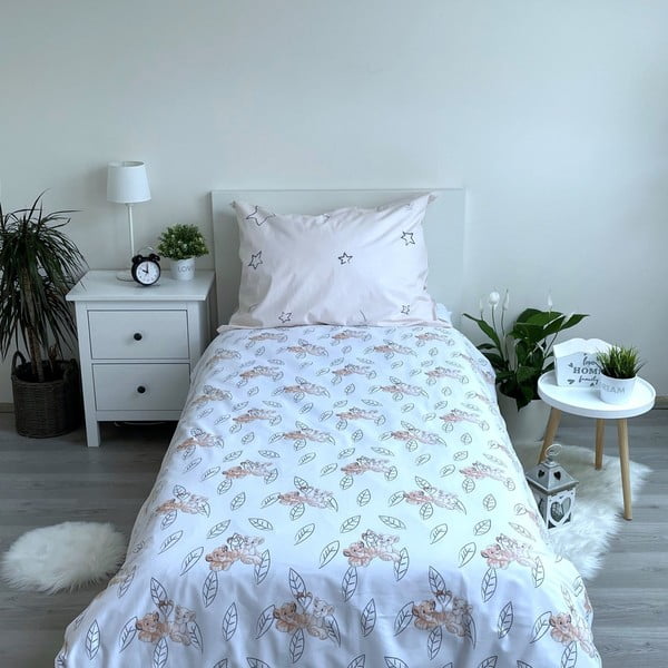 Biancheria da letto per bambini con effetto fosforescente giallo chiaro in cotone per letto singolo 140x200 cm Lion King "Best friends" – Jerry Fabrics-image-2