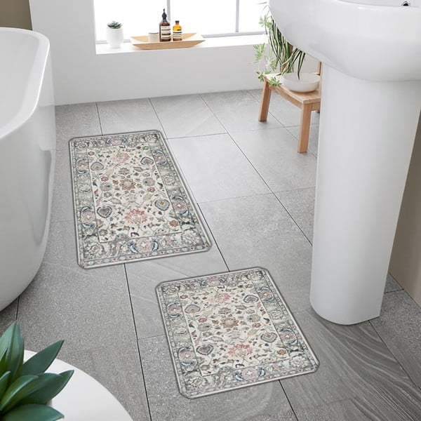 Tappetini da bagno grigi in set da 2 60x100 cm - Mila Home-image-3