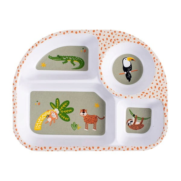 Piatto bianco per bambini 27x21 cm Jungle - Ladelle