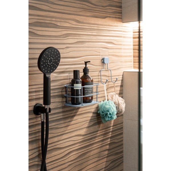 Scaffale da bagno autoportante in metallo azzurro Grena - Compactor-image-4