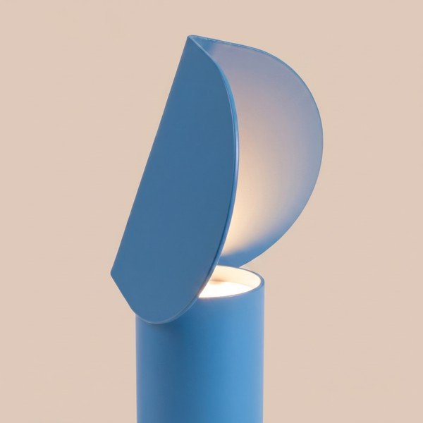 Lampada da tavolo LED azzurra in alluminio (altezza totale 15 cm) BISCUIT – Thoro-image-3
