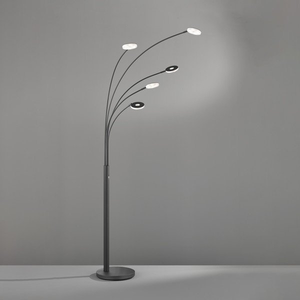 Lampada da terra con intensità regolabile nera (altezza 225 cm) Dent – Fischer & Honsel-image-1