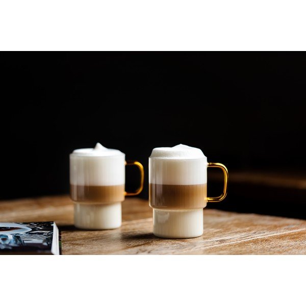 Tazze in set per cappuccino gialle in vetro 2 pz 350 ml Livio – Vialli Design-image-3