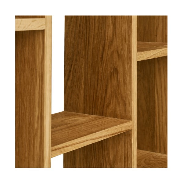 Mensola di colore naturale in rovere massiccio con ripiani multipli 15 cm Townsville – House Nordic-image-3