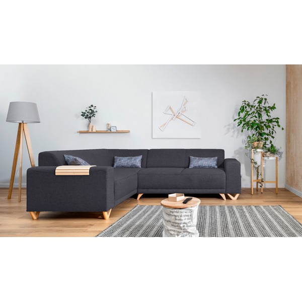 Divano angolare color antracite allungabile e con contenitore (con penisola a sinistra/a L) Classy Sophie – Miuform-image-1