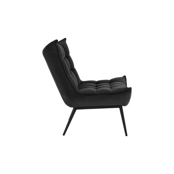 Poltrona nera con rivestimento in velluto Legend – Ellos Home-image-3