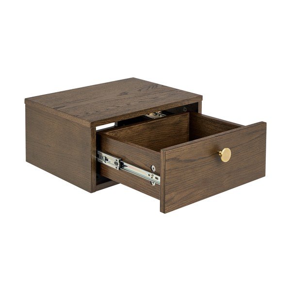 Comodino colore naturale scuro con effetto rovere Monfort – Actona-image-3