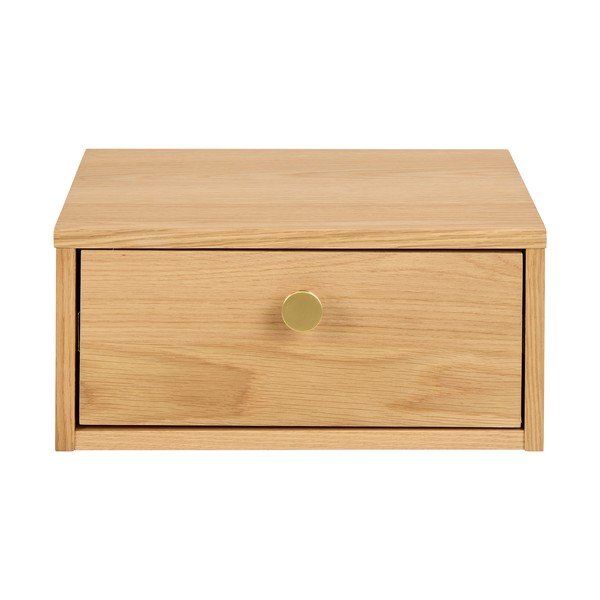 Comodino colore naturale chiaro con effetto rovere Monfort – Actona