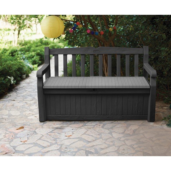 Panchina da giardino in plastica grigio scuro Eden - Keter-image-1
