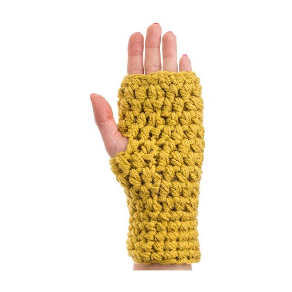 Scaldamuscoli all'uncinetto giallo senape Ash - DOKE-image-2