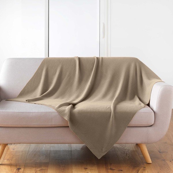Coperta a maglia 125x150 cm Tricotine - douceur d'intérieur-image-1