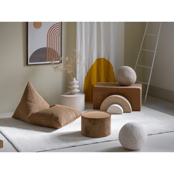 Pouf a sacco per bambini marrone con rivestimento in velluto a coste Big Lounger – Wigiwama-image-2