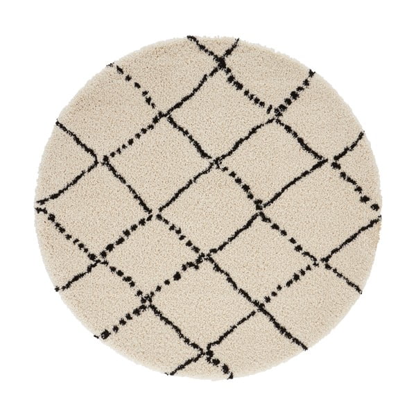 Tappeto beige e nero , ⌀ 120 cm Hash - Mint Rugs